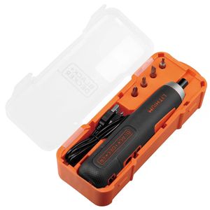 Parafusadeira Push BLACK & DECKER, BD40K4-LA GO, 1/4 Pol, 4V, Lí-Íon Com 4 Pontas, Bivolt