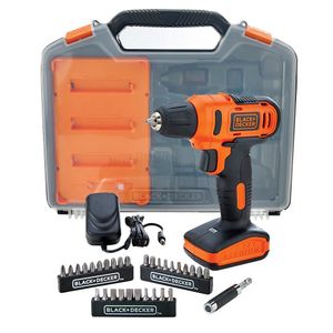 Parafusadeira/Furadeira Black & Decker, 3/8 Pol (10mm) 12V Íon de Lítio Com 31 Acessórios - LD12SC-BR