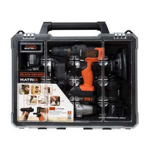 Furadeira Sem Fio Max Matrix Black & Decker Com 6 Cabeçotes Bivolt - MTX20K6A-BR