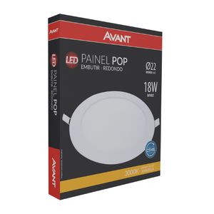PAINEL LED AVANT ALU-EMB-RED-22X22-AMARELA-AM3000K-18W-BIV-1260