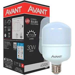 LAMPADA LED AVANT BULBO HP-IN-BRANCO-BR6500K-30W-BIV