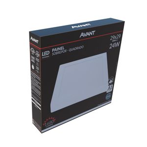 PAINEL LED AVANT ALU-SOBR-QUA-29X29-BRANCO-BR6500K-24W-BIV-NH1680