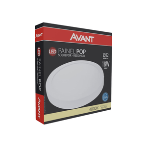 PAINEL LED AVANT ALU-SOBR-RED-17X17-BRANCO-BR6500K-12W-BIV-NH720